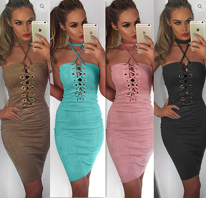 2017 Women Summer Sleeveless Slip Dresses Bandage Dress womens body dress sexy lady dresses | Женская одежда