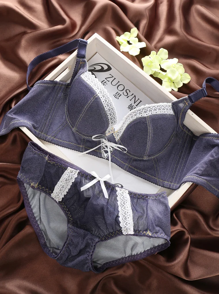 Autumn-Summer Brassiere Seamless Underwear Thong Bra Lingerie Embroidery Intim Sexy Costumes Sleepwear Set | Женская одежда