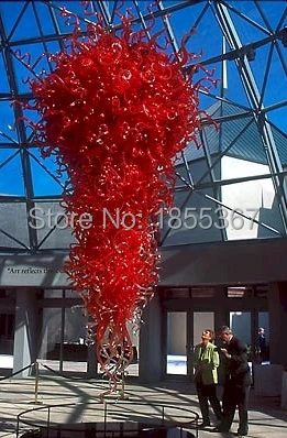 

Free Shipping Latest Wedding Deco Pure Hand Blown Glass Chandelier Red