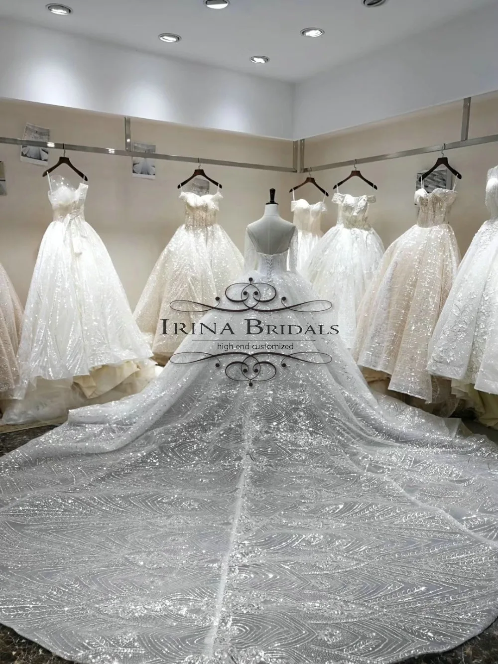 Роскошное блестящее свадебное платье hochzeit с длинным рукавом 2019 | Свадьбы и