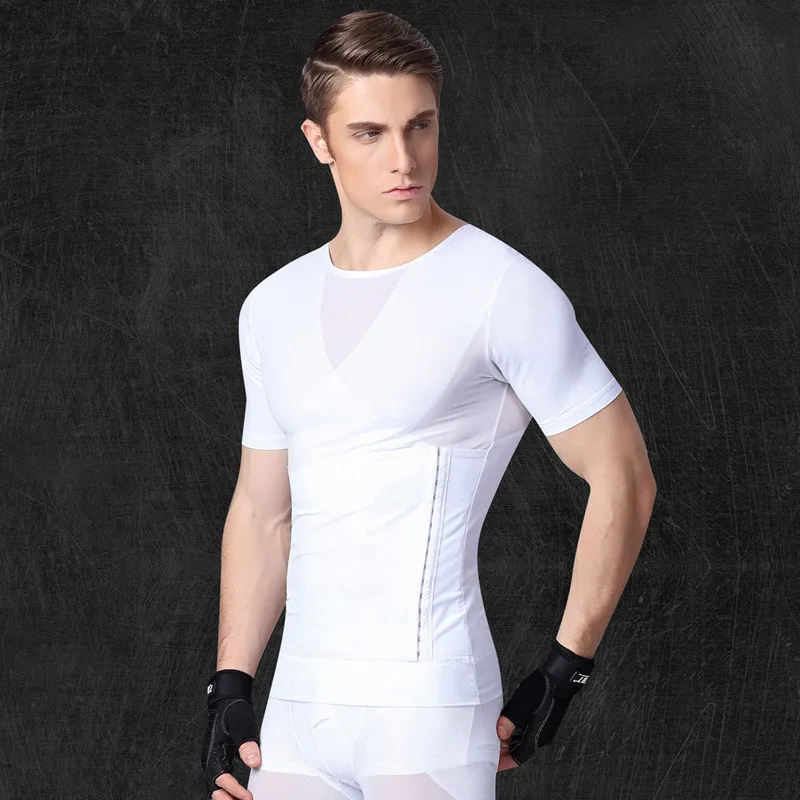 Men's Shapers Slimming Belt Belly tshirts Waist Corsets Posture Corrector Underwear Male Breathable Compression Body Shaper