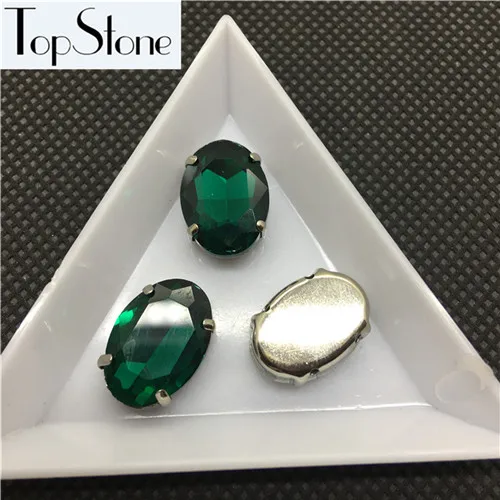 green zircon Все размеры все цвета пришить стеклянные кристаллы овальной формы Необычные Камень с металлической коготь Установка 8x10~ 30x40 мм шитье бисера Ювелирных изделий - Цвет: green zircon