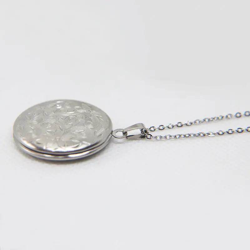 Кулон-фоторамка Женский мужской Круглый из нержавеющей стали 1 шт.