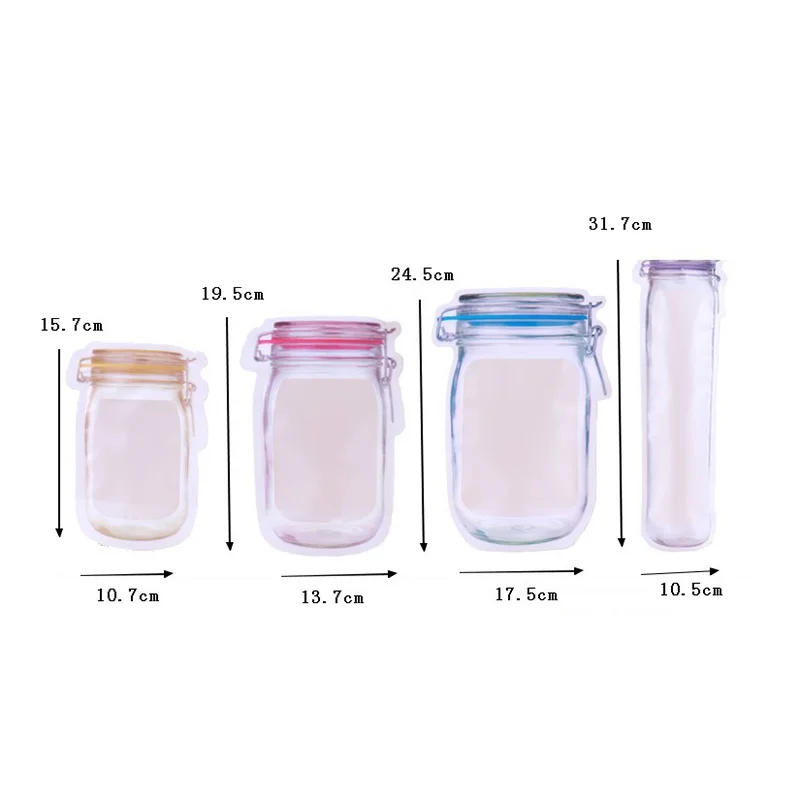 Портативные мешочки на молнии 5 шт./лот многоразовые герметичные пакеты для