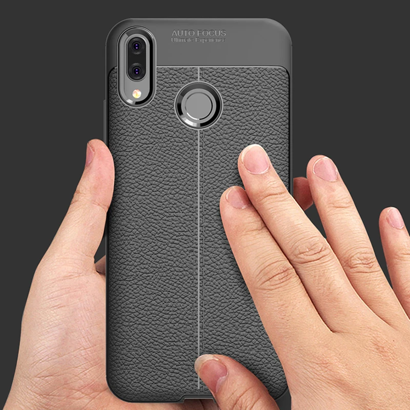 YUETUO задняя крышка телефона из ТПУ с кожаным узором etui coque cover case for huawei Y9 2019 y 9 enjoy plus