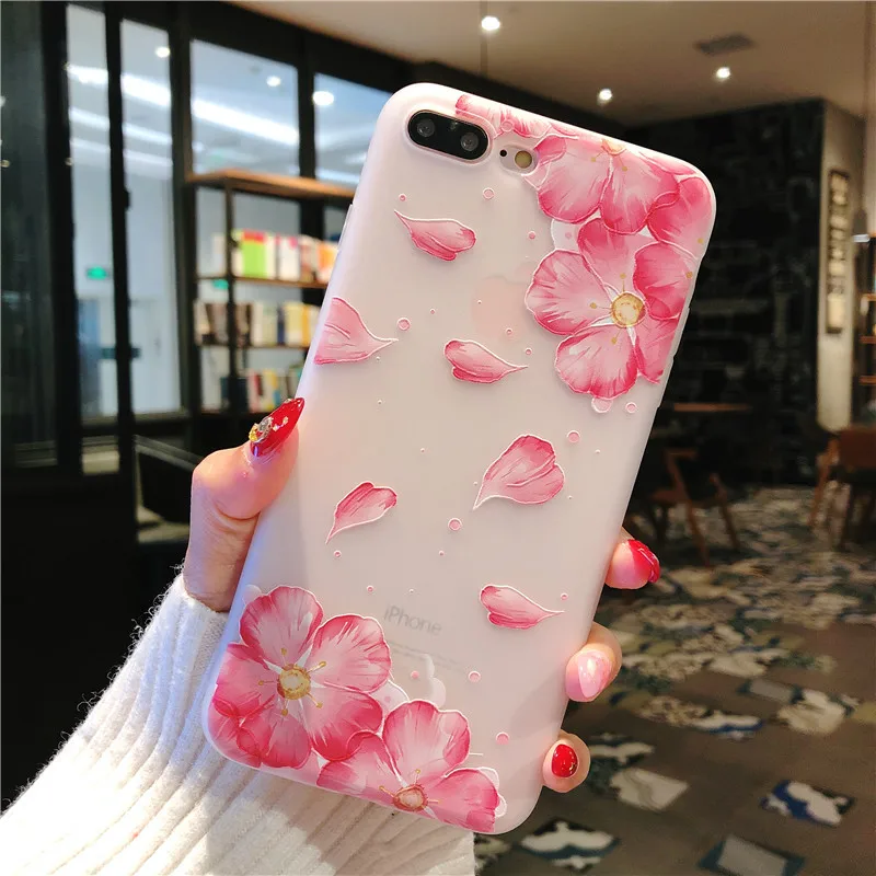 Роскошный цветок кремния чехол для телефона iPhone 7 8 Plus XS Max XR роза цветочный X 6 S
