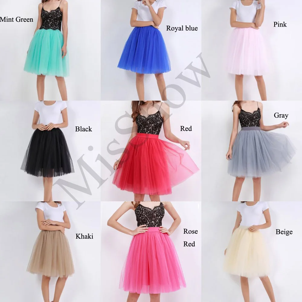 Короткая юбка многоцветная Свадебный подъюбник фатиновые Подъюбники для женщин