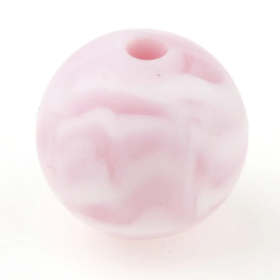 Mordedor de silicona para dentici&oacute;n de beb&eacute;, cuentas redondas de m&aacute;rmol met&aacute;lico de 12-15mm, sin Bpa, para lactancia, bricolaje, 20 Uds.-4