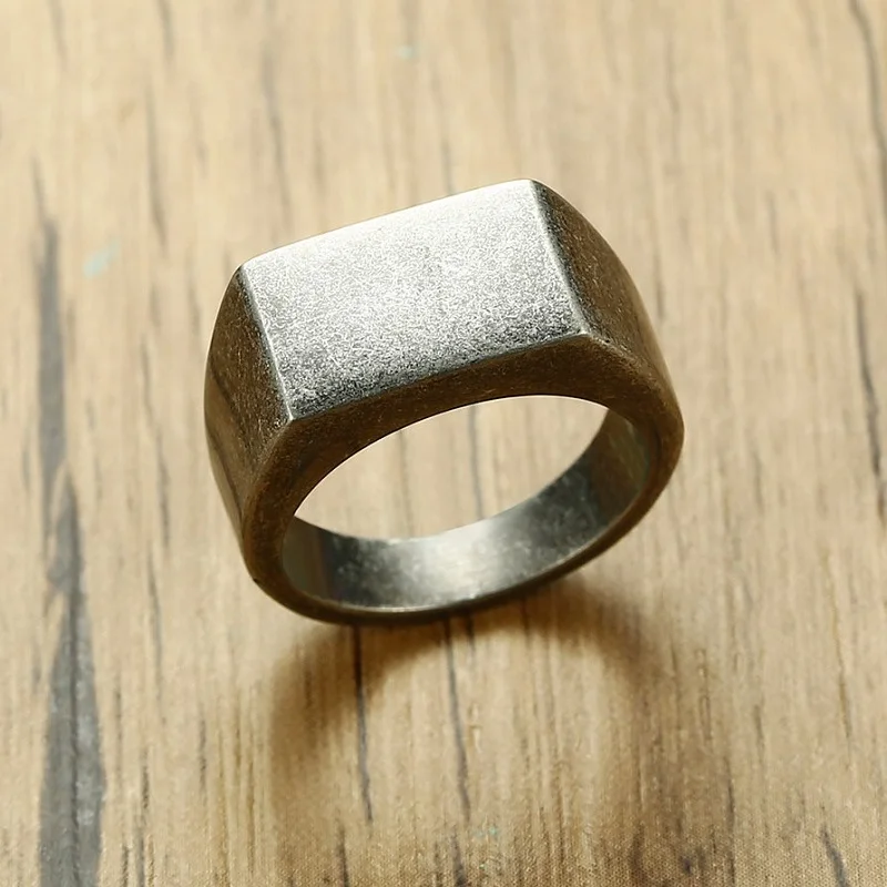 

Fashion Vintage Ring Men Stainless Steel Male Classic Gray Color 10mm Ring Simple Jewelry Man Rings For Cool Boy Wholesale