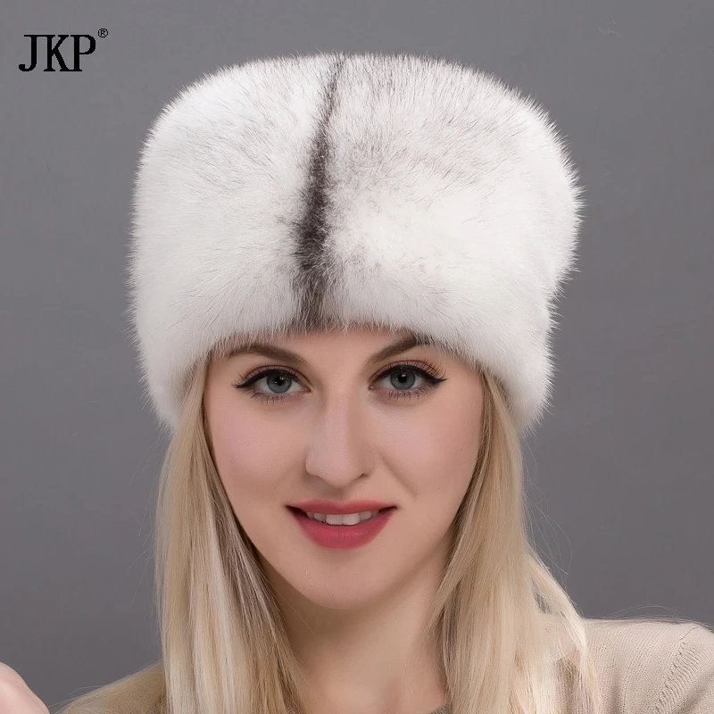 2022 Hot New Autumn and Winter Elegant All Real Mink Fur Hats For Women High Quality Solid Female Fur Cap DHY17-27