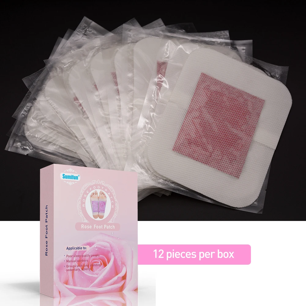 Sumifun 12 шт./кор. Роза Детокс пластырь для ног Китайский Натуральный медицинский
