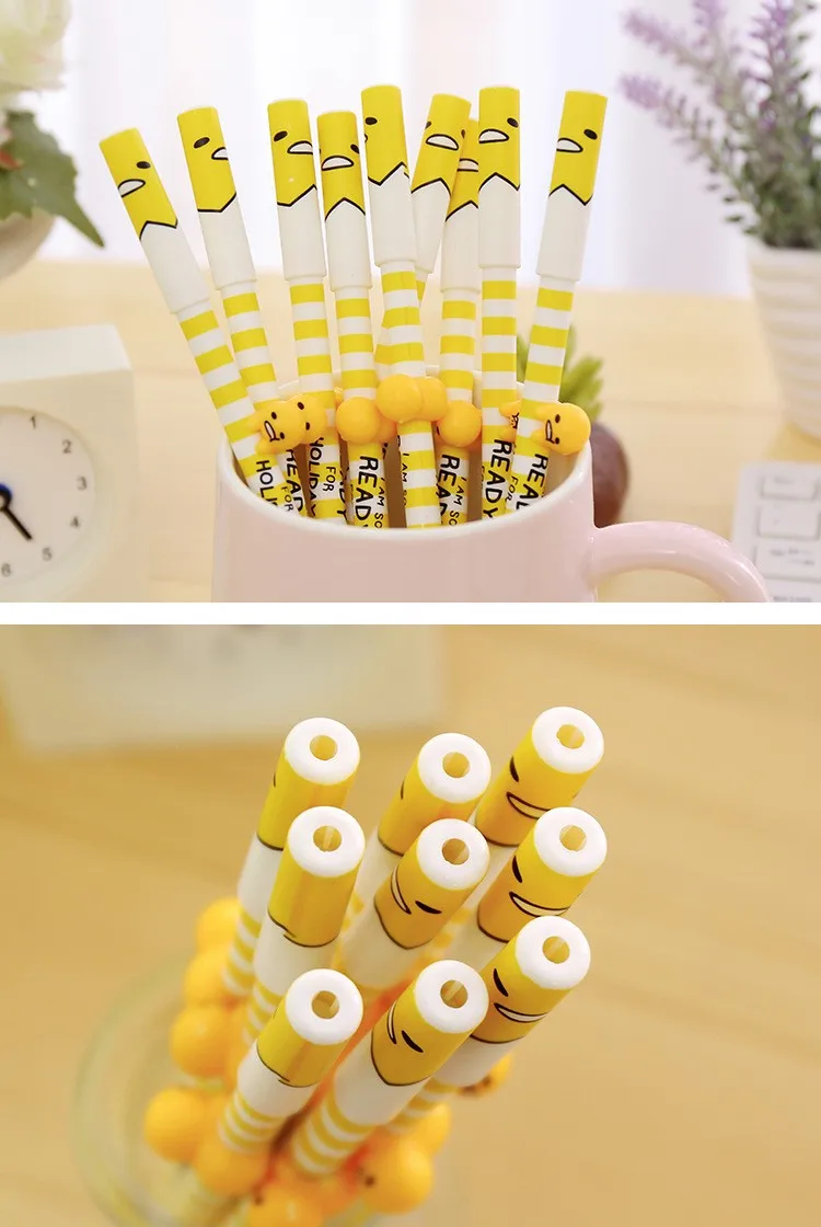 3 шт./партия Kawaii 3D ленивые гелевые ручки для письма Gudetama 0,38 мм черные чернила ручка корейские канцелярские принадлежности офисные школьные принадлежности