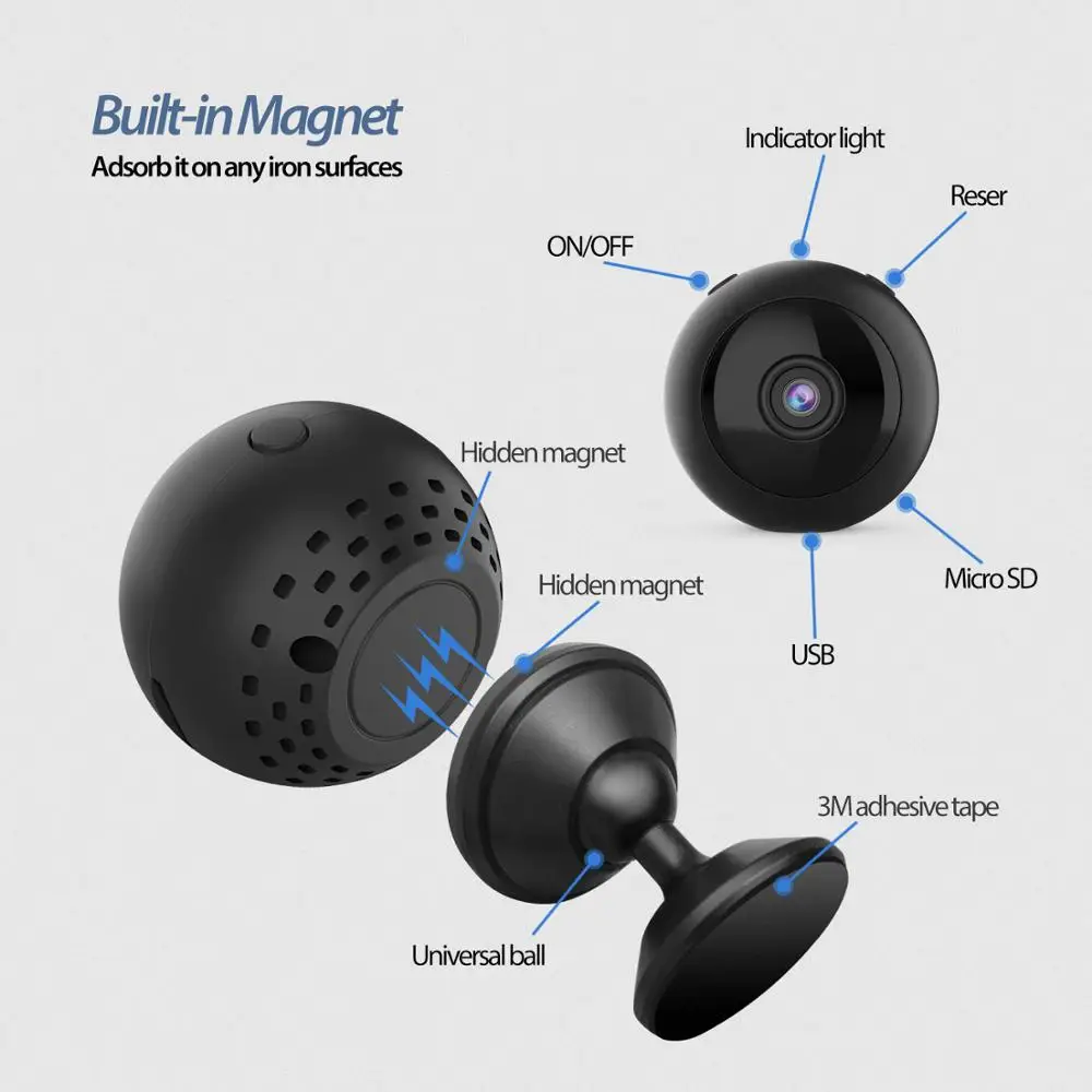Мини камера с Wi Fi и ночным видением для велосипеда мини секретом Wifi HD 1080p датчиком