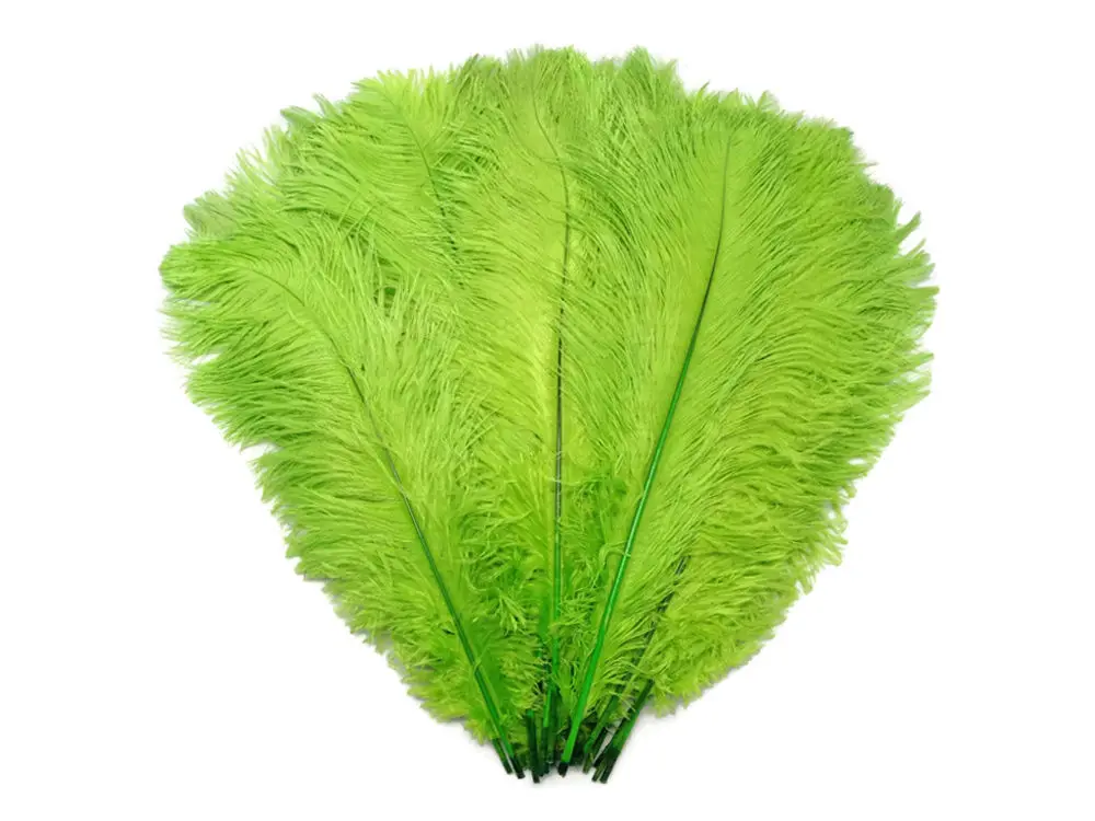 apple green 200 шт Желтый цвет окрашенный Страус перья, пух свадебное украшение невесты платья Куриные перья вечерние декоративные юбки 50-55 см - Цвет: apple green