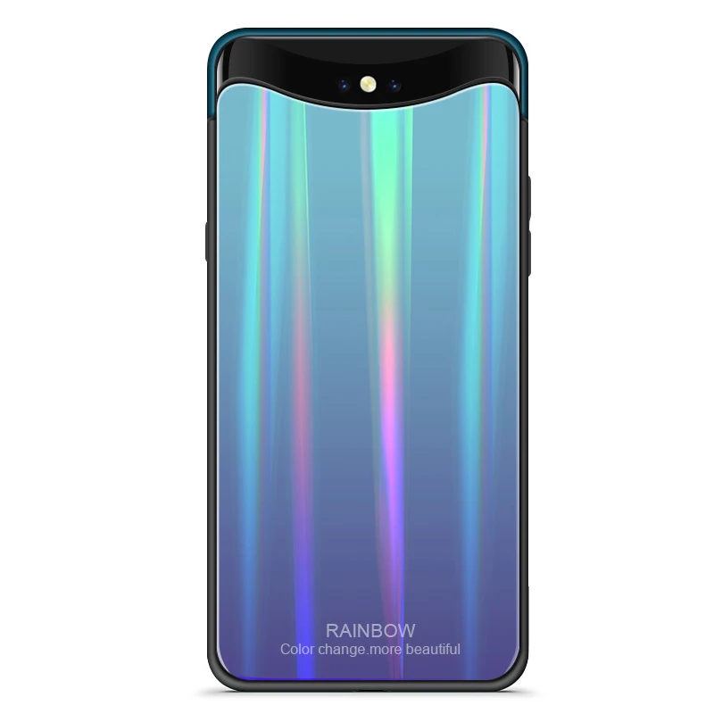Find X Laser Shine чехол из закаленного стекла для OPPO Case 6 42 ''роскошный градиентный