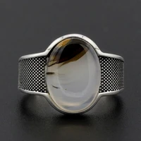 mens ring 925 silver oval special stone vintage personalize finger ring for men fashion jewelry