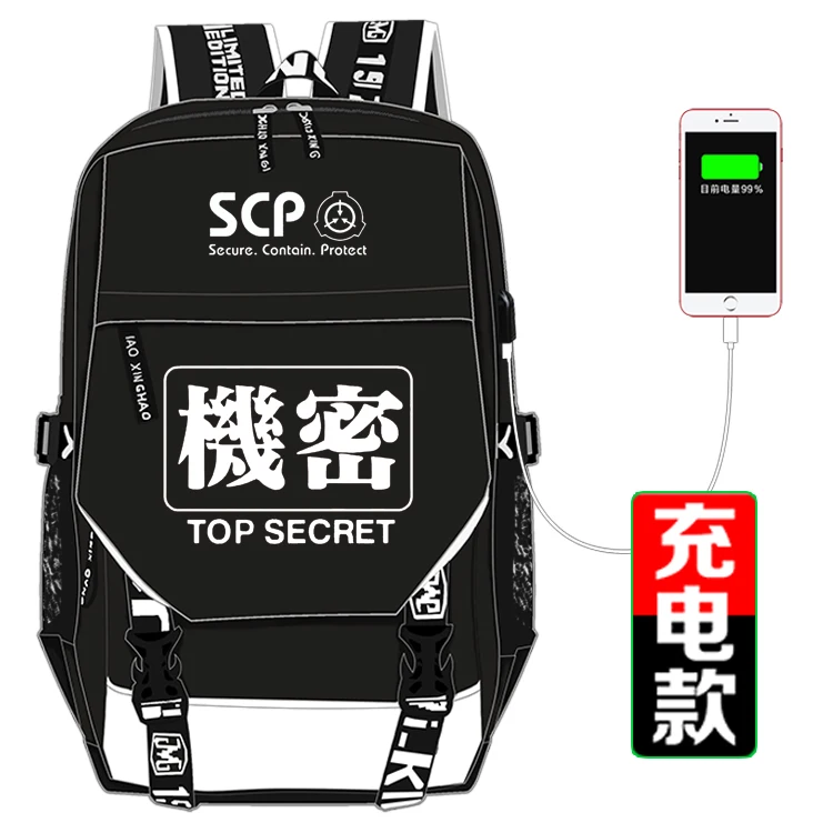SCP, специальные процедуры удержания, школьная сумка, рюкзак с принтом, usb зарядка, рюкзак для ноутбука, холщовые дорожные сумки
