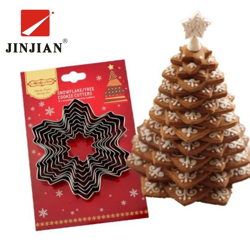 JINJIAN 9 шт. инструменты для рождественского печенья алюминиевый сплав Снежинка