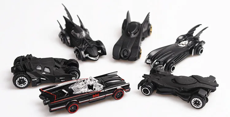6 шт литья под давлением Модель автомобиля игрушки 1: 64 Темный рыцарь Batman Batmobile автомобиля модели игрушки с дистанционным управлением, брелок для автомобильных ключей, Diecast подарок модели игрушки для Для детей