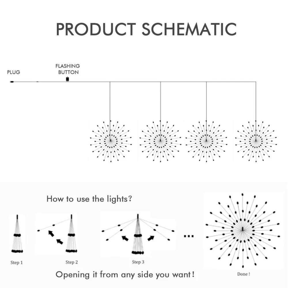 Creative Indoor Outdoor Silver Line Decorative Explosion Lights 840 Waterproof Remote Control Lamp | Освещение