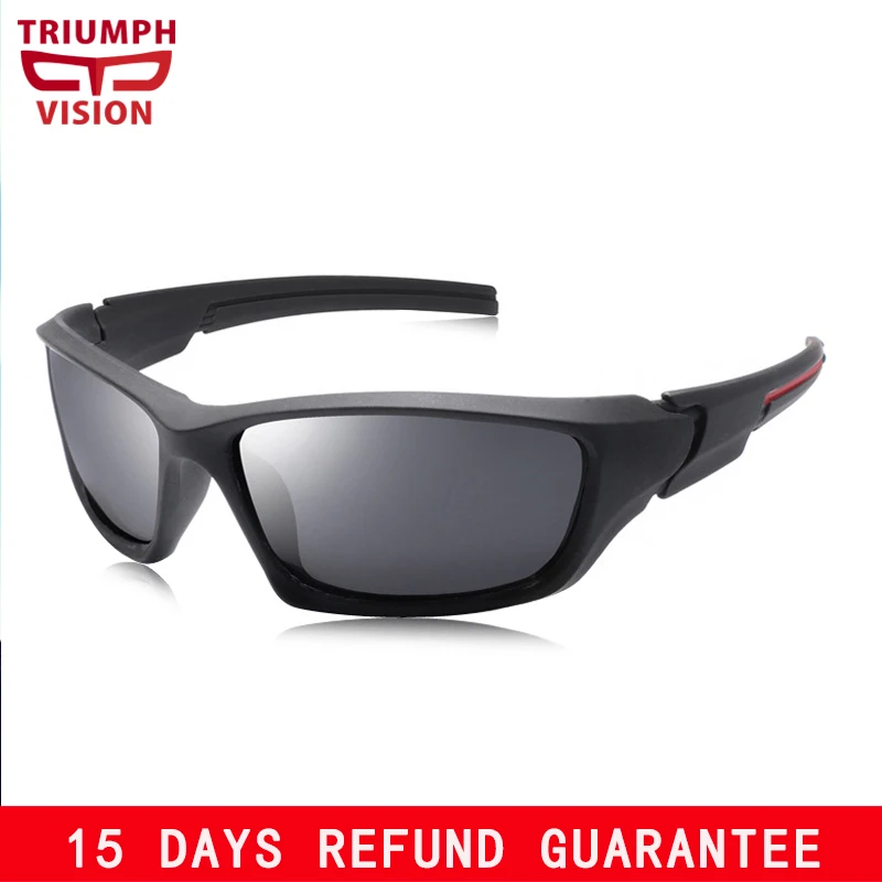 Солнцезащитные очки TRIUMPH VISION UV400 Мужские поляризационные темные HD чёрные для