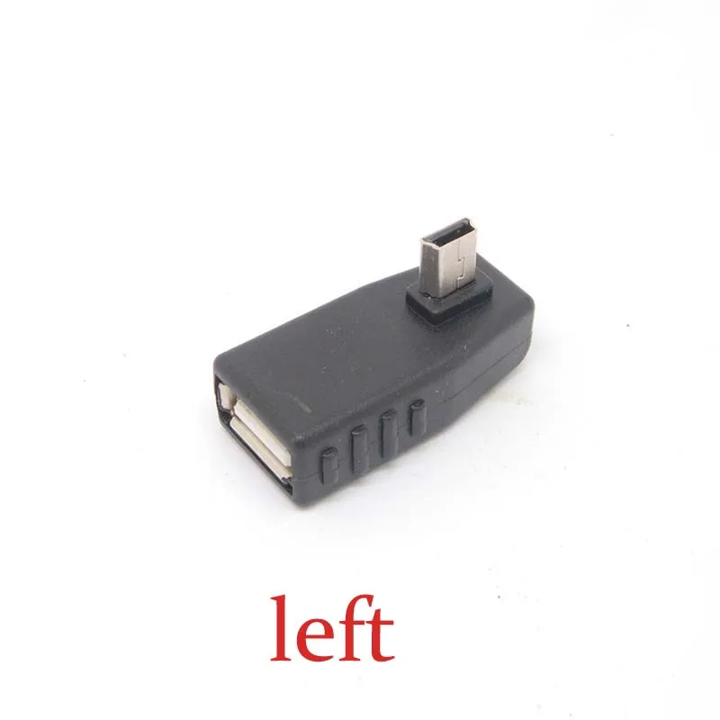 Мини USB OTG Host адаптер 90 градусов с левым углом A гнездо на 5 штырьков B папа 2 0