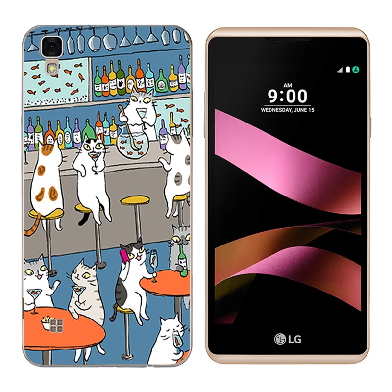 Phone Case for LG X style Back Cover Cat Landscape Printing K200DS TPU Silicone Covers Style Bag |