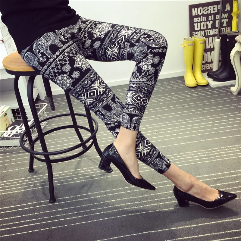 Women Graffiti Personality Leggings Ladies High Waist Fashion Casual Stretchy Printed Pencil Floral Skinny Slim Pants | Женская одежда