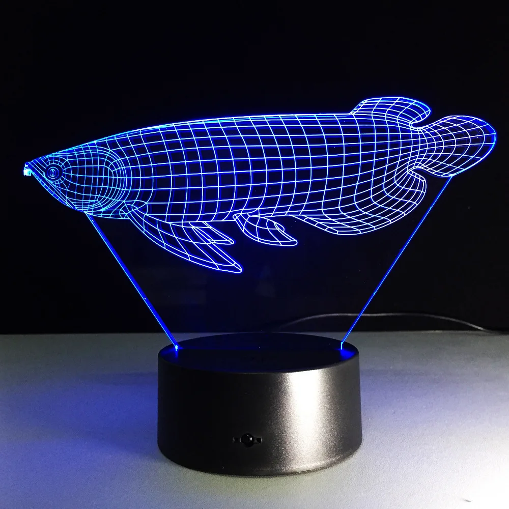 3D Новинка лампы Настольная лампа имитация рыбы светодиодный Ночник светильник