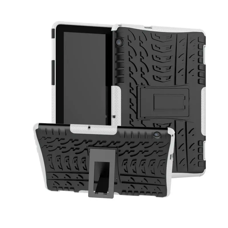 Экологичный силиконовый чехол для планшета+ ПК для huawei MediaPad T5 10 10,1 AGS2-W09 AGS2-L09 AGS2-L03 чехол для AGS2-W19 - Цвет: Белый