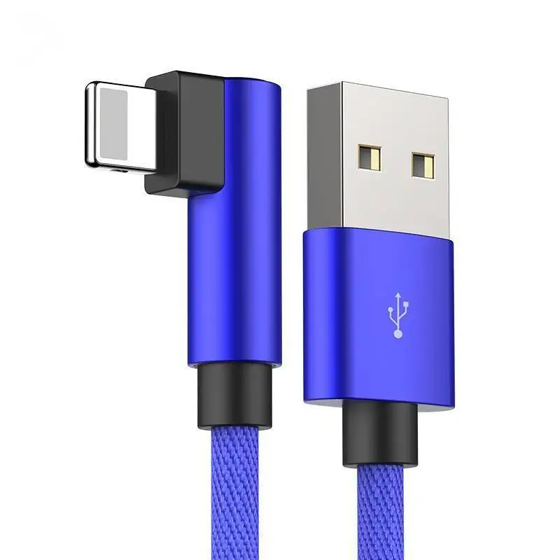 90 градусов нейлоновый USB кабель для IPhone X 6 6s 7 8 быстрой зарядки | Мобильные