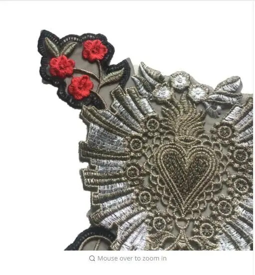 DDHeart Rose Embroidered Appliques Flower Patches for Clothes T-shirt DIY Decoration 31 x 26 cm Big Motif 1Piece | Дом и сад