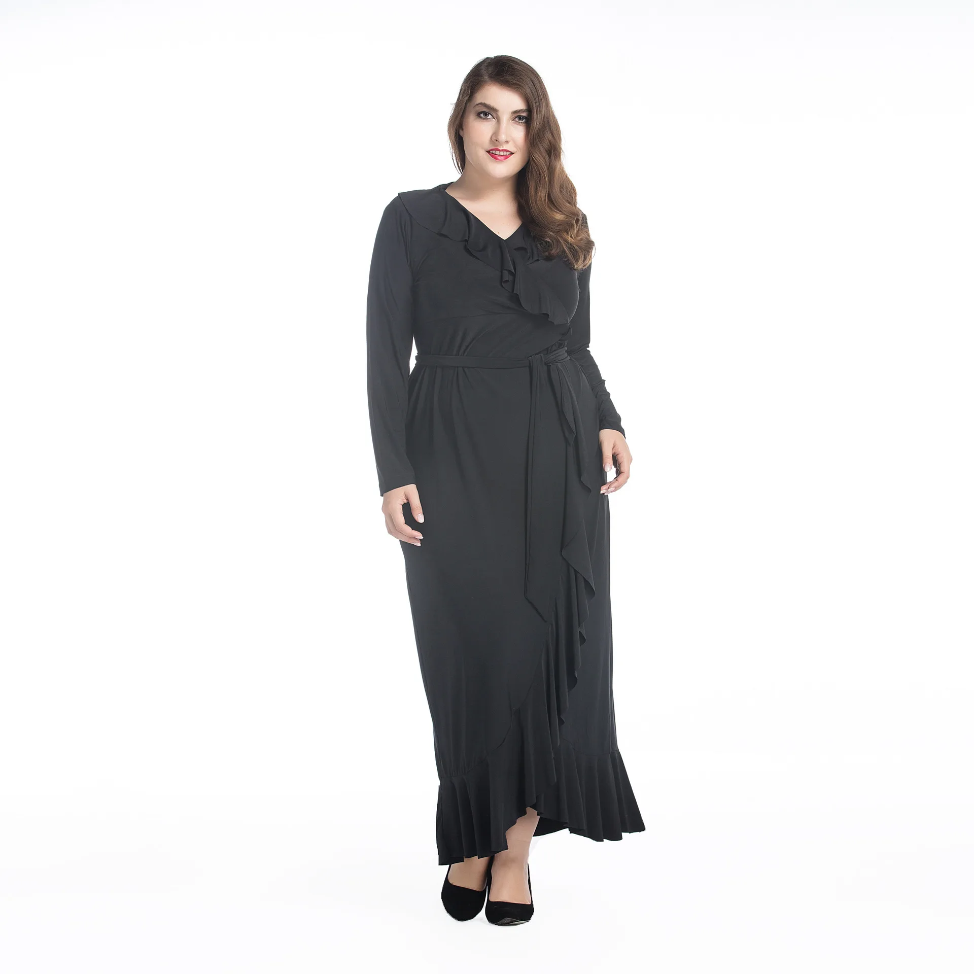Фото Платье для женщин с длинными рукавами в размерах от XL до 8XL осенняя коллекция 2018 стильное и элегантное Платье для женщин с длинными рукавами в размерах от XL до 8XL осенняя коллекция 2018 стильное и элегантное