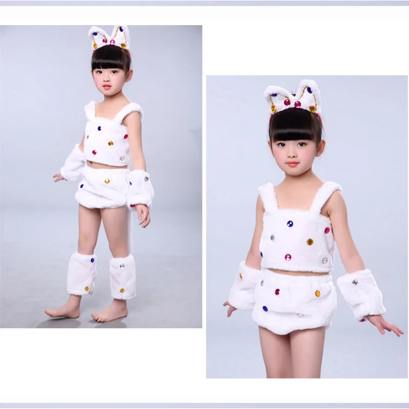 Новинка Детский плюшевый белый костюм кошки для девочек детский мультяшный