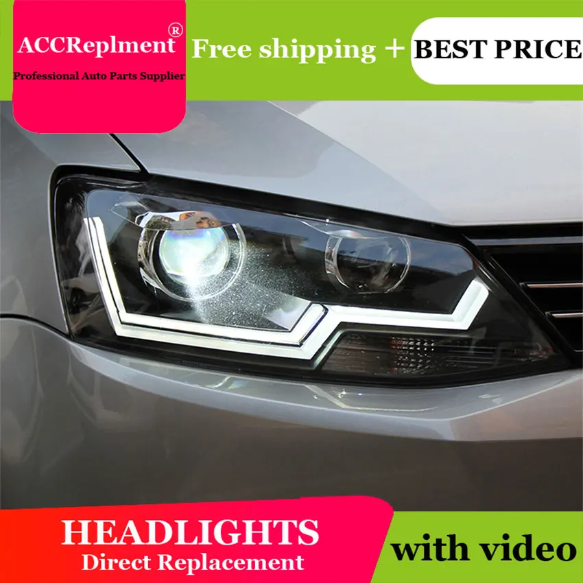 

Car Styling for VW jetta Headlights 2012-2017 LED Headlight Lens Double Beam H7 HID Xenon bi xenon lens day time running