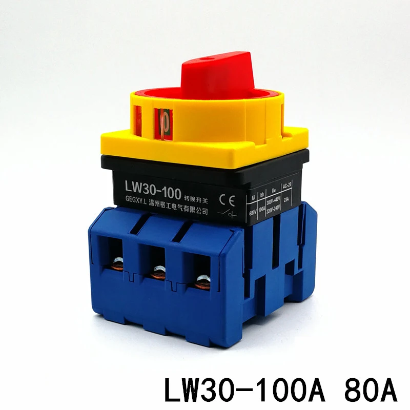 

LW30-100A 80A переключатель поворотный переключатель LW28GS цепь переключения нагрузки JFD11 отключение питания