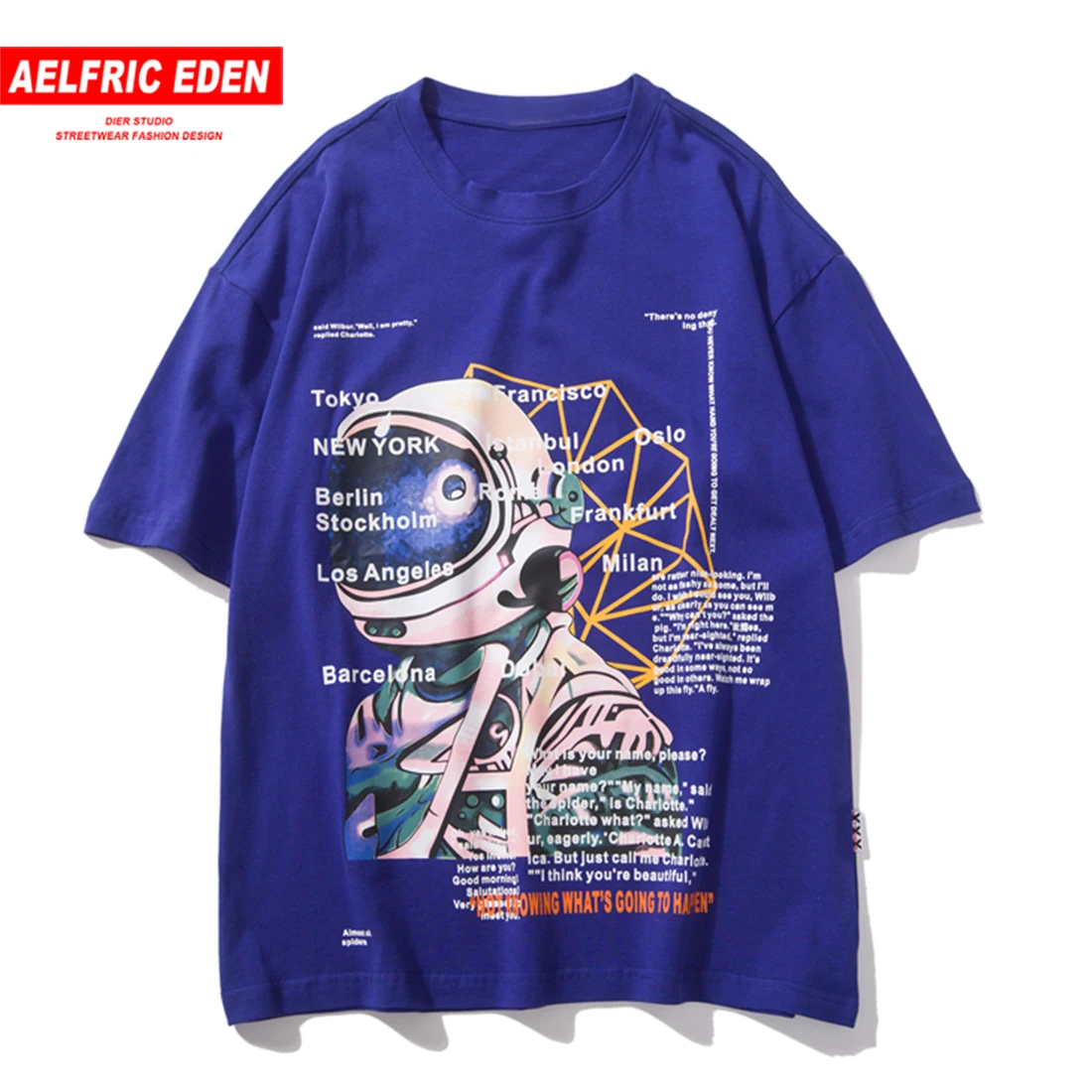 Aelfric Eden футболка с принтом космонавта модные летние топы коротким рукавом