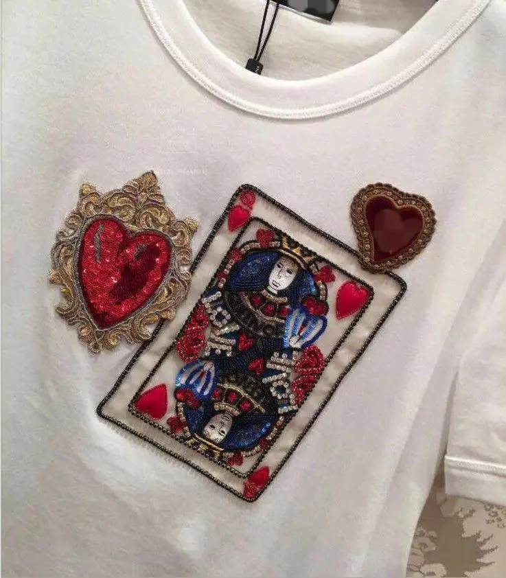 Новинка вышивка из бисера с блестками в виде покера нашивки для одежды