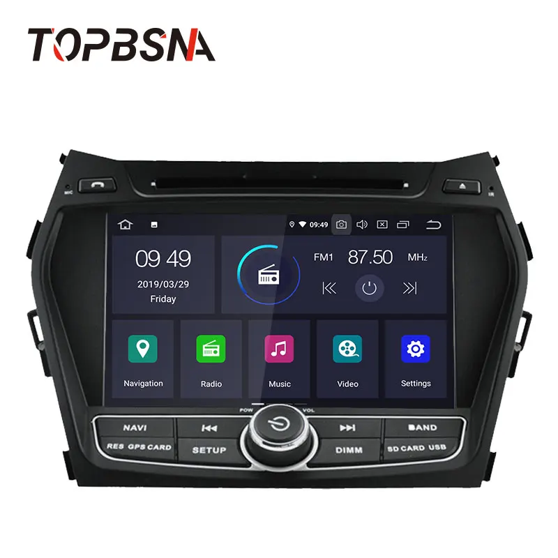 Автомобильный DVD-плеер TOPBSNA Android 10 для Hyundai IX45 Santa Fe 2012 2013 2014 GPS Navi мультимедийный 2 Din
