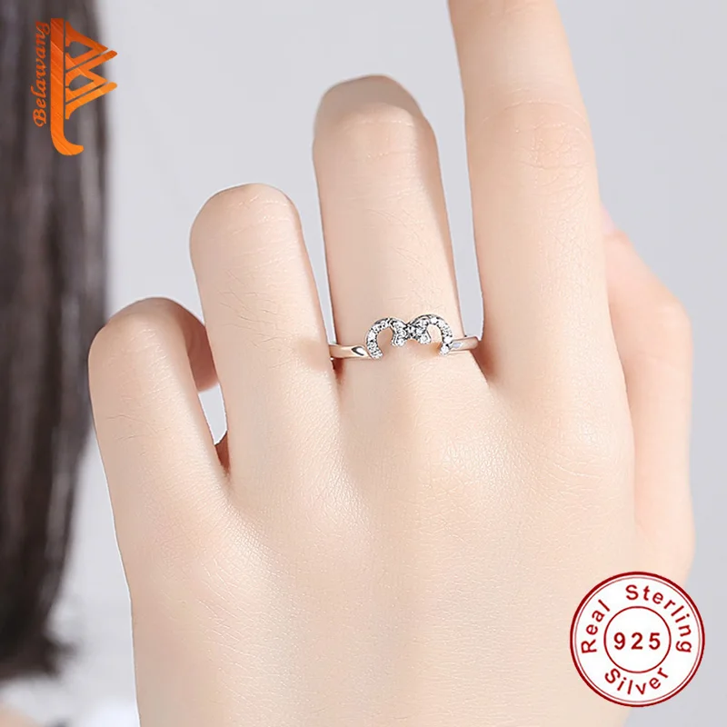 Wholesale price Genuine 100% 925 Sterling Silver Ring 3 Shape Bow Crystal Clear CZ Finger Female Jewelry For Women | Украшения и