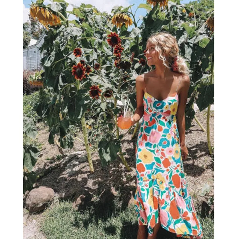 Женский Шифоновый Сарафан с V образным вырезом|Женские платья| |