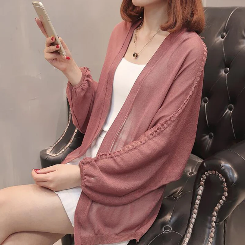 Новинка шаль тонкий кардиган свитер 2018 белая вязаная ткань из вискозы летний