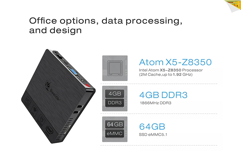 Beelink BT3 Pro II windows10 Мини ПК 4 Гб ОЗУ 64 Гб ПЗУ Intel Atom X5-Z8350 2,4G/5G wifi 1000M BT4.0 USB3.0 Мини ТВ-приставка