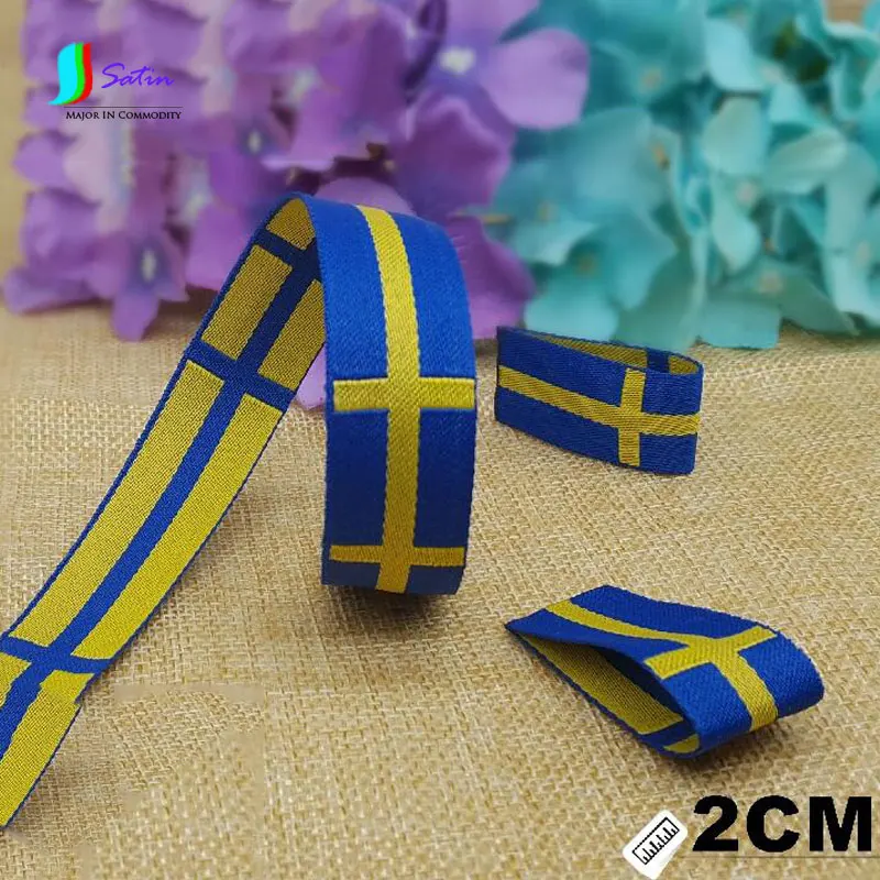 Diy аксессуары для рук декоративный ремень ширина 2 см Шведский флаг маленькая