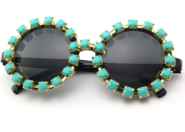 Круглые очки 2018 Новый Для женщин квадратный Элитный бренд Кристалл