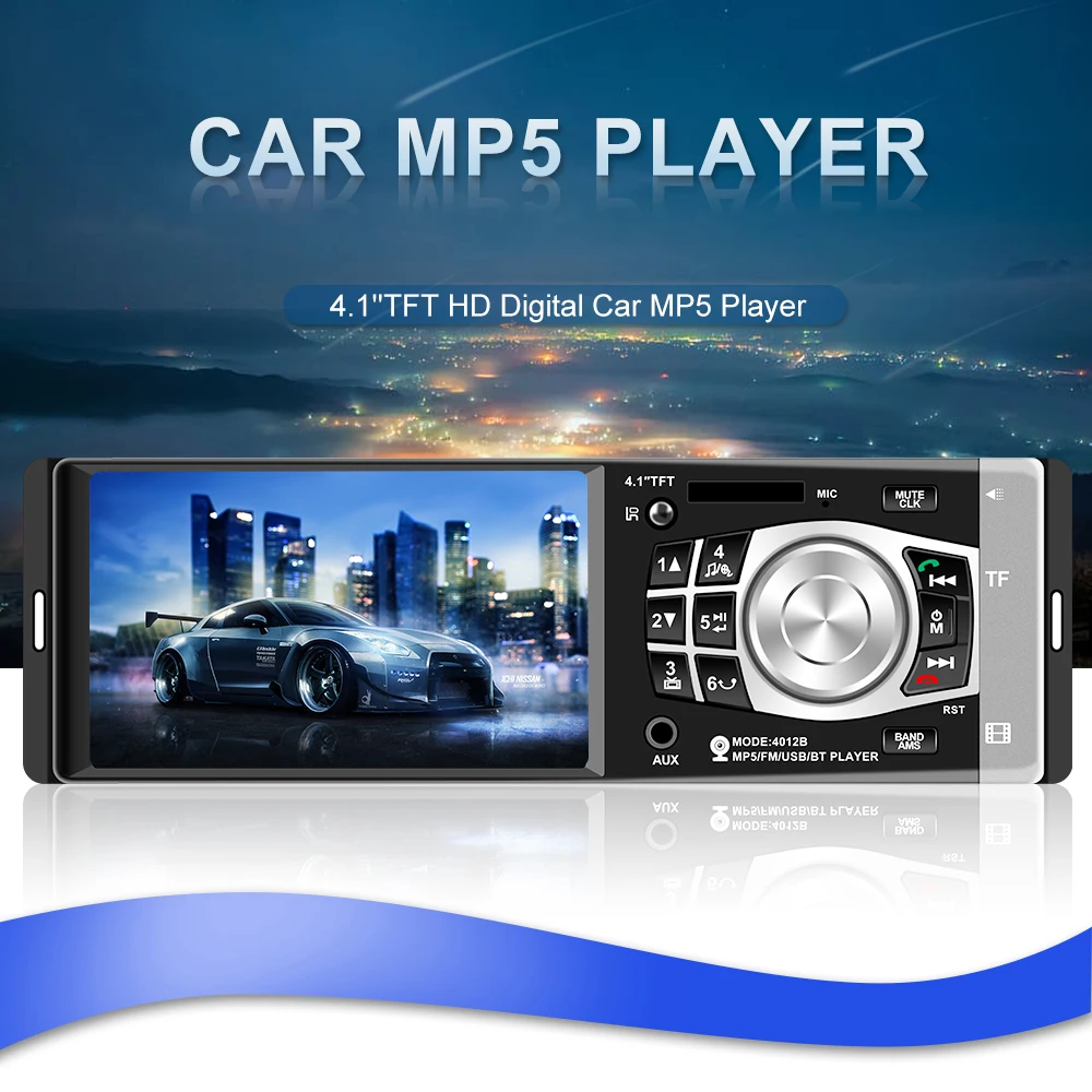 1 Din автомобильное радио Bluetooth 4,1 дюймов HD цифровой экран fm-плеер SD USB зарядное устройство камера заднего вида дистанционное управление аудио автомобиля