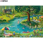 Алмазная картина, полностью квадратнаякруглая дрель, детский плавательный бассейн, летняя картина Daimond, мозаика, вышивка крестиком, картина LK034