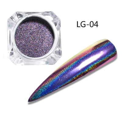 LG04 0,2 г/кор. голографические блестящие лазерные Порошковые блестки для ногтей маникюр Дизайн ногтей хром пигмент ногти "сделай сам" 12 цветов на выбор - Цвет: LG04