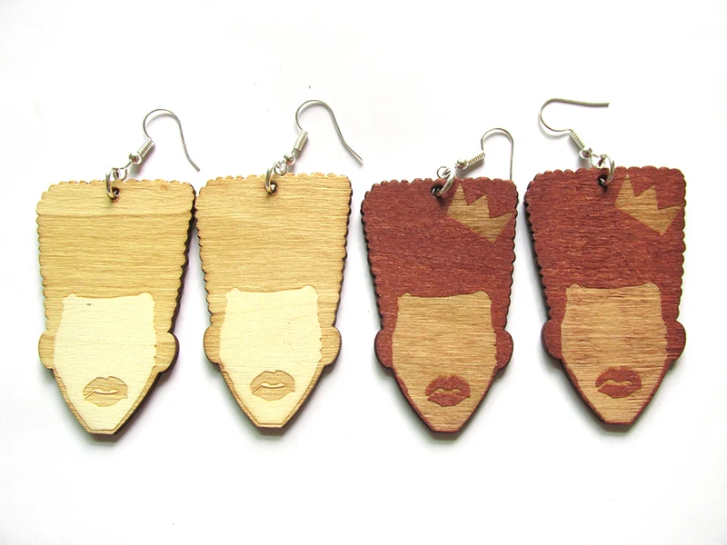 2 цвета avialbale африканские формы женские деревянные серьги|wooden earrings|african wooden