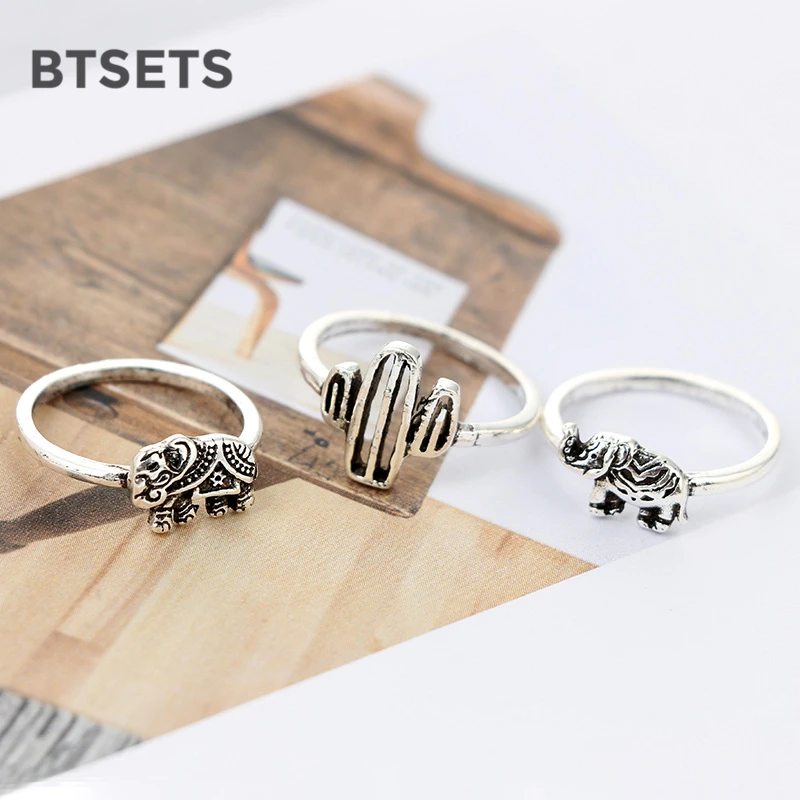 BTSETS 12 шт./компл. Винтажное кольцо на палец с животным принтом для женщин
